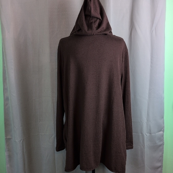 Chocolate Brown Casual Cape with Zipper - Picture 2 of 10